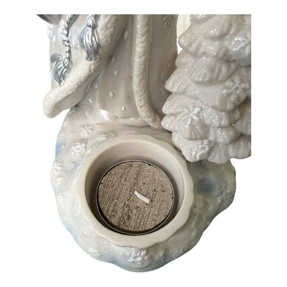 Partylite Spirit of the Season Santa Christmas Tree White Silver Candle Holder - Picture 7 of 14